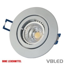 LED Einbaurahmen aus Aluminium - weiße Optik - rund - glänzend - schwenkbar
