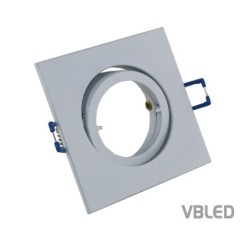 LED montageframe van aluminium - wit - hoekig - glanzend - draaibaar