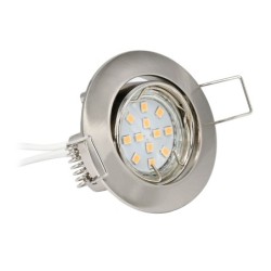 Set di faretti da incasso a LED incl. lampadina 2W, WW, 12V DC, G4, fissaggio rapido, alluminio, orientabile