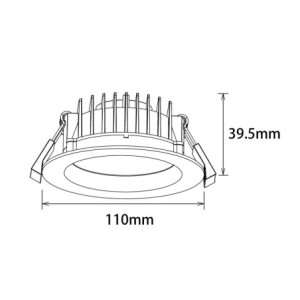 10W LED Downlight 3 color temperature 2700-4000-5700K IP54  dimmable