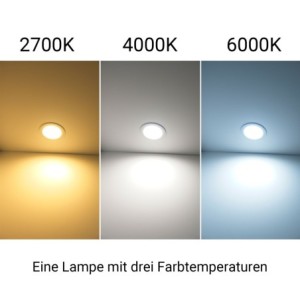 10W LED Downlight 3 color temperature 2700-4000-5700K IP54  dimmable