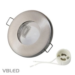 LED Einbaurahmen - Metall - Ø68mm -  silber - rund - NICHT schwenkbar