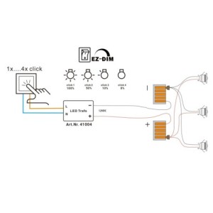 Pilote LED tension constante 12VDC 6W gradation à 3 niveaux 10%-50%-100%