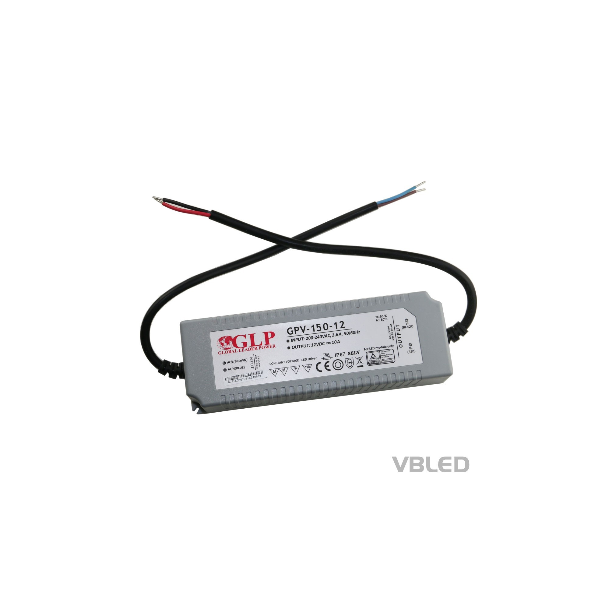 Fuente de alimentación LED de tensión constante / 12V CC / 120W IP67 impermeable