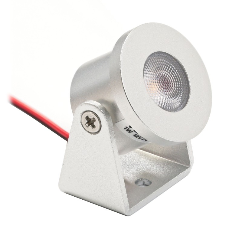 Mini spot LED 1W en saillie "Alyana" argenté 12VDC 3000K Mini spot LED 1W en saillie "Alyana" argenté 12VDC 3000K