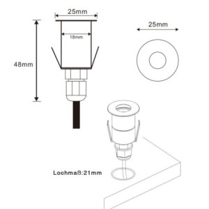 Mini in-ground spotlight - 6000K cool white - 12V