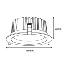 LED recessed downlight "Reflecto" - 13W 3000K IP54 Dimmable 230VAC