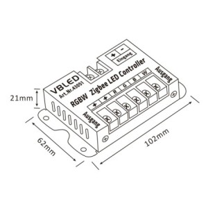 Zigbee RGBW LED Controller 4 Kanal 12-24VDC Multifunktion LED Strip Panel Steuerung