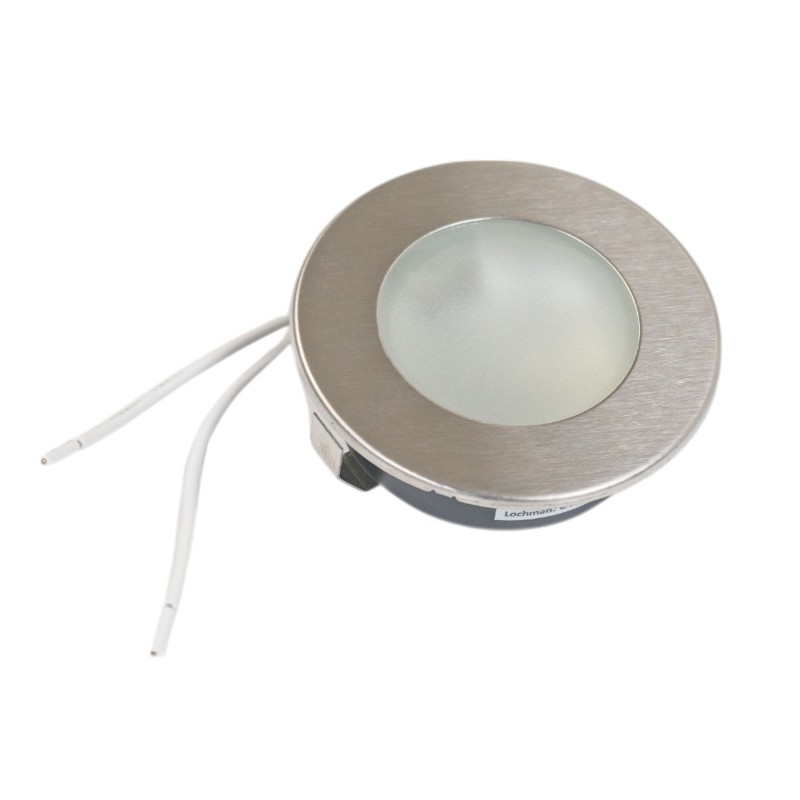 Recessed Furniture Spotlight Round - Brushed Steel - 12V Recessed Furniture Spotlight Round - Brushed Steel - 12V