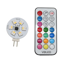 LED illuminant RGB+WW pin base lamp with IR remote control