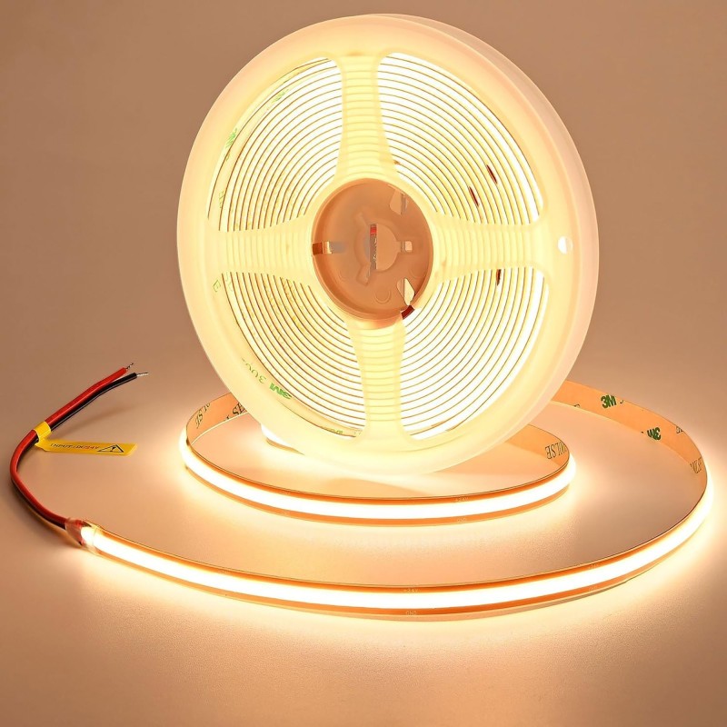 24V COB LED Strip Light Warm White 3000K â 5m, 14W/m, Self-Adhesive, IP20 Indoor Lighting 24V COB LED Strip Light Warm White 3000K â 5m, 14W/m, Self-Adhesive, IP20 Indoor Lighting