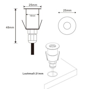 Mini LED recessed floor spotlight 6-piece KIT incl. twilight sensor Round