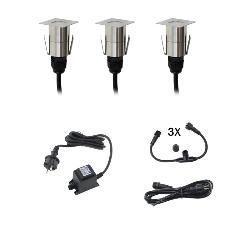 Mini LED Patio Lighting Ground Recessed Luminaire Set of 3 Mini LED Patio Lighting Ground Recessed Luminaire Set of 3