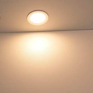 Set of 3 recessed lights Extra flat aluminium warm-white
