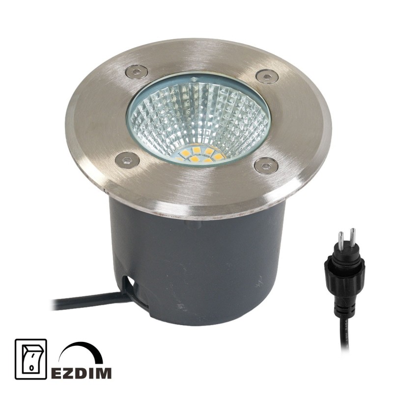 Spot encastré de sol LED "Mutantur" pour l'extérieur 3000K Gradation à 3 niveaux 1W, 3W, 6W avec technologie EZDIM Spot encastré de sol LED "Mutantur" pour l'extérieur 3000K Gradation à 3 niveaux 1W, 3W, 6W avec technologie EZDIM