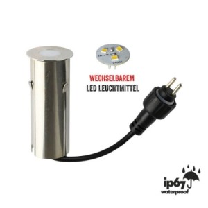 Celino" recessed floor luminaire 3-KIT twilight sensor /12V incl. light source (replaceable)