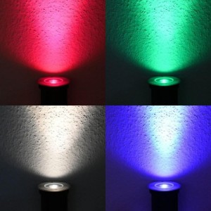 LED recessed floor spot 12V AC with 7W LED bulb RGBW