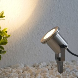 Faretto LED da giardino Luce per laghetto 230V, acciaio inox IP68 con lampadina GU10 5W