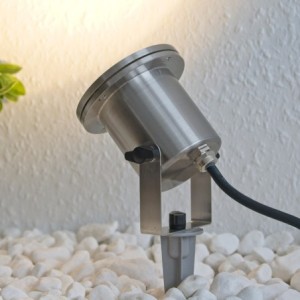 LED-Gartenstrahler Gartenteich Licht 230V, aus Edelstahl IP68 mit GU10 Leuchtmittel 5W