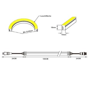 Gartus NEON LED STRIPE IP67 3000K 24V 1M