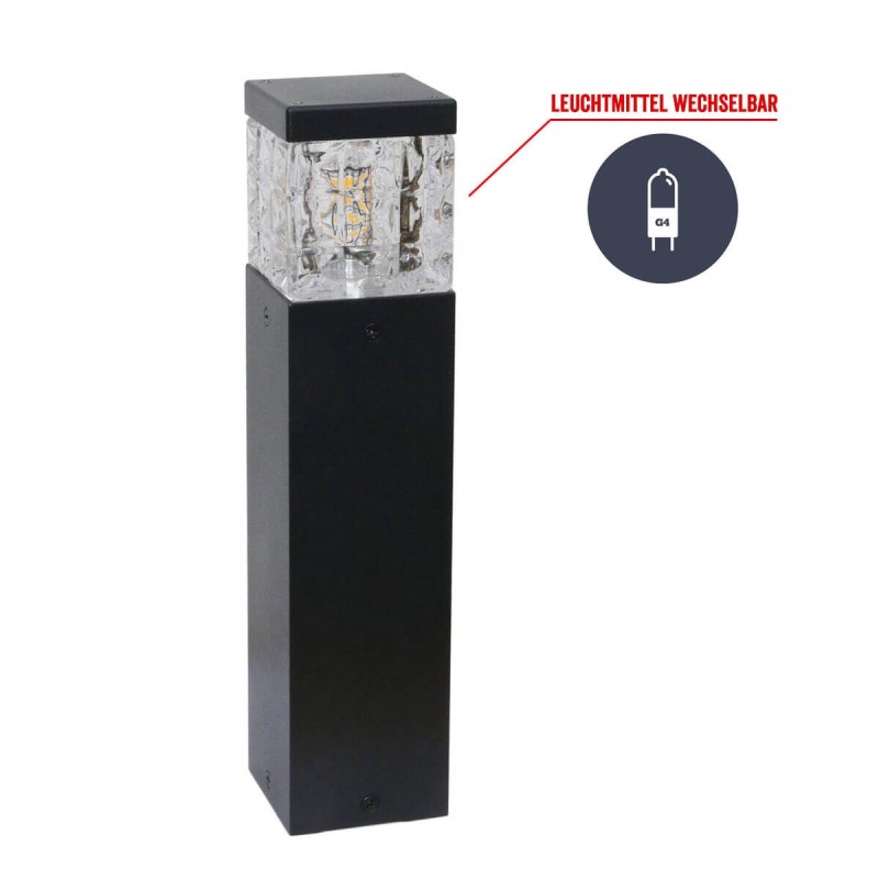 Path light bollard 12V 30cm without bulb