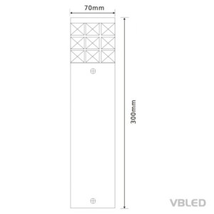 Path light bollard 12V 30cm without bulb