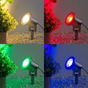  made of stainless steel IP68 with RGBW MR16 bulb and transformer