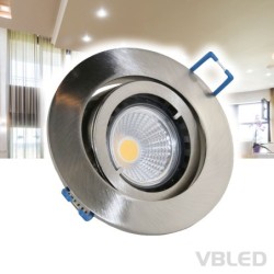 LED Einbaustrahler / Aluminium / silber Optik / rund / inkl. 3,5W LED