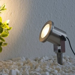 LED-Gartenstrahler Gartenteich Licht 12V, aus Edelstahl IP68 mit MR16 Leuchtmittel 5W