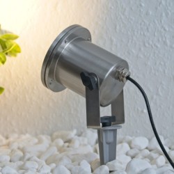 LED-Gartenstrahler Gartenteich Licht 12V, aus Edelstahl IP68 mit MR16 Leuchtmittel 5W