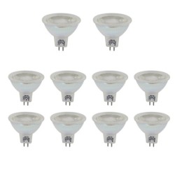 Lot de 10 lampes LED MR16 GU5.3, dimmable, 450LM, 5W remplacement des lampes halogènes 50W, blanc chaud (2900K), 12V AC/DC