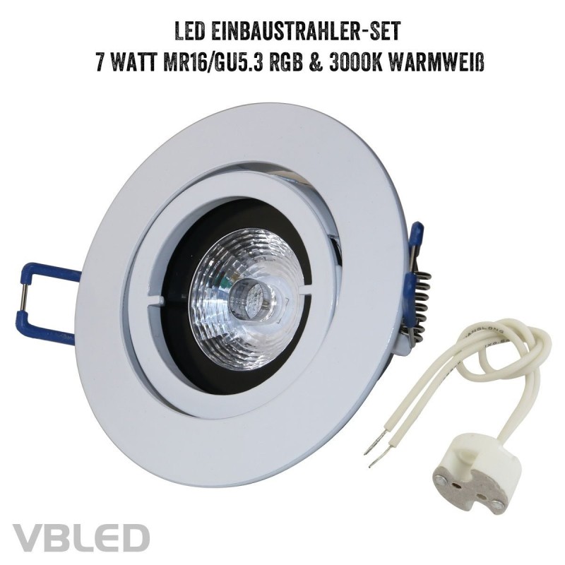 LED recessed spotlight set with 7W RGB+W illuminant LED recessed spotlight set with 7W RGB+W illuminant