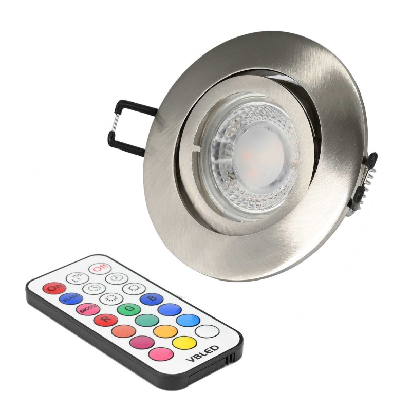 Set di faretti da incasso con illuminazione spot 7W RGB+W 12V con telecomando Set di faretti da incasso con illuminazione spot 7W RGB+W 12V con telecomando