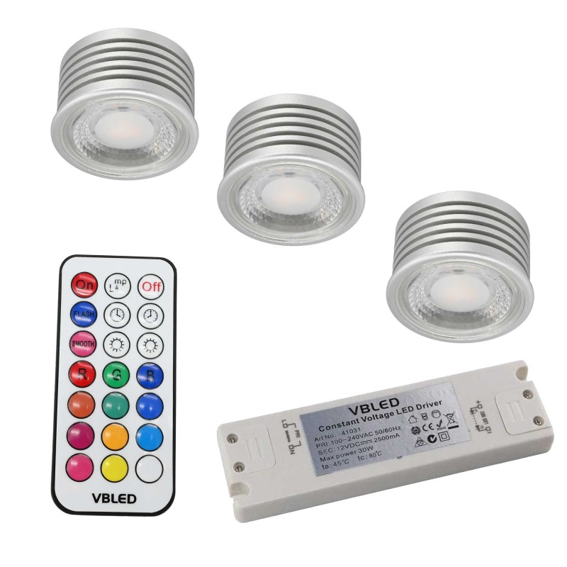 SET of 3 - 7W RGB+W LED bulb / 12V AC/DC / MR16/GU5.3 / Dimmable incl. IR remote control SET of 3 - 7W RGB+W LED bulb / 12V AC/DC / MR16/GU5.3 / Dimmable incl. IR remote control