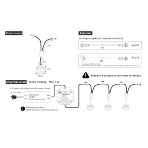 RGB+WW Illuminant LED Module 12VDC -3000K 7W