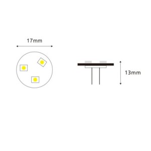 G4 LED pin-base bulb / 3 LEDs - 12V AC/DC - Warm white - 1W