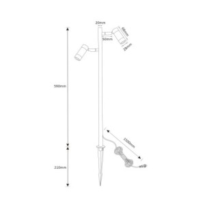 Gartus Garden Spotlight MIYA 2-flame 7.5W 12V Outdoor IP65 3000K