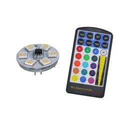 Iluminador LED RGB+WW pin-base lámpara SET incl. mando a distancia IR - G4 - 0,8W
