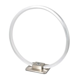 Decorative LED table lamp ring shape, Ã 28cm, 15W 3000K 430lm 300Â°, aluminium, silver