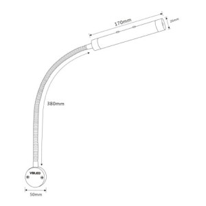 Set of 2 VBLED LED wall light two flames- 2X6W - 40cm gooseneck - DIMMABLE